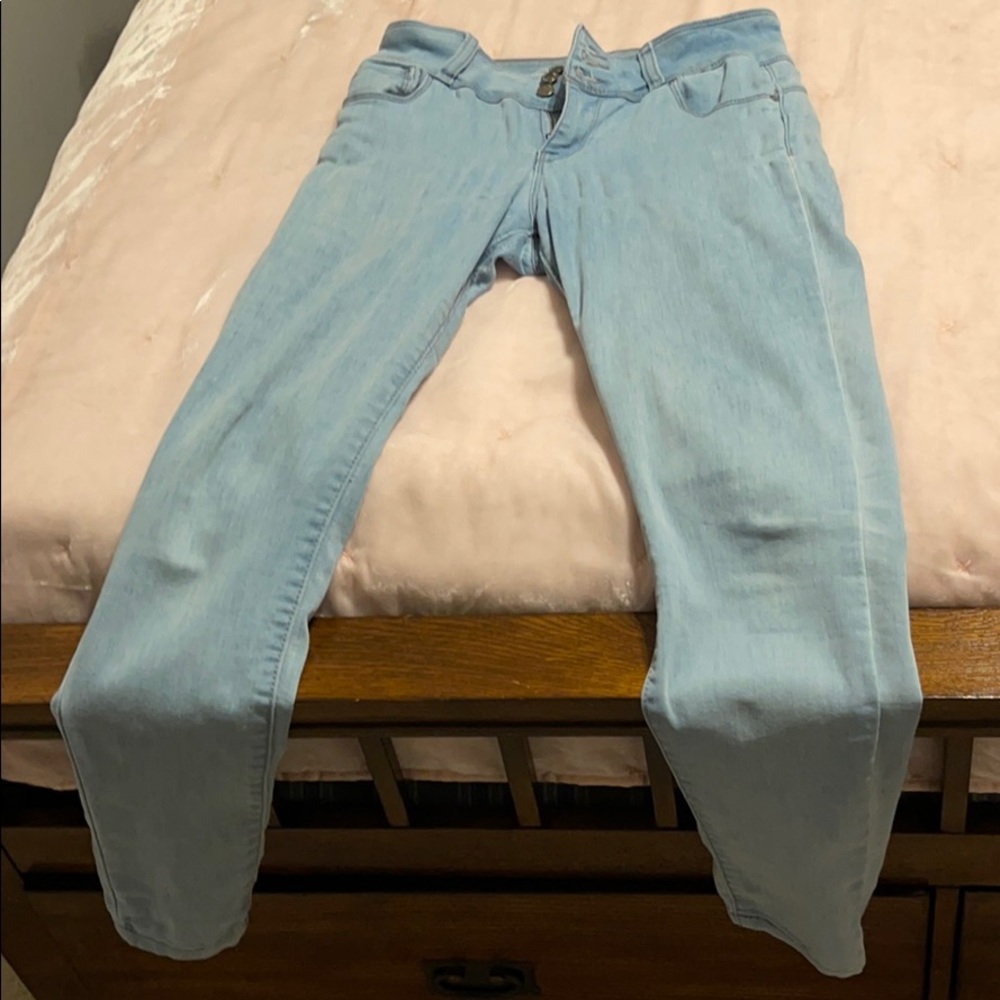 High waisted skinny jeans